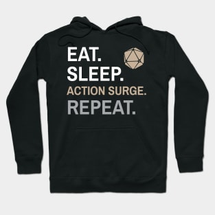 DnD Fighter Eat Sleep Action Surge Repeat Hoodie